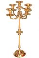 Plain brass large mughal 5 candle holder stand