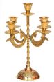 Brass Mughal Candle Stand with 5 Holder