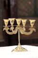 Golden Plain Polished pure brass 5 candle stand
