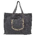 14 Oz Washed Denim Tote Bag With Metal Repeat Inforced Handle
