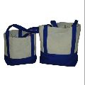 Full Body Length Handle Front Open Pocket Cotton Tote Bag