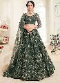 Green Cartwindow Silk Satin designer wedding lehenga choli