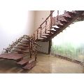 Brown wooden steps staircase