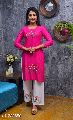 Pink Double Embroidery Kurtis With Palazzo