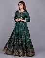 Royal Look Full Length Gold Print Party Wear Gown
