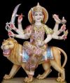 Painted Marble Durga Statue