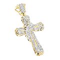 1.00 Ct. Hip Hop Cross Pendant In 14k Yellow Gold For Christmas Gift