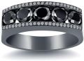 4.00 Ct Black and White Diamonds Wedding Band In 14k Gold For Men's