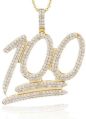5.25 Ct White Diamond 100 Hip Hop Pendant In 14k Yellow Gold