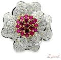Floral Polished Djewels fashion jewelry big diamond engagement ring