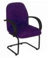 Metal Plastic Rectangular Plain Polished mac purple visitor office chair