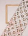Floral Pattern Marble Print Hand Block Mercerized Chanderi Fabric