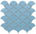 Fish Scale Glossy Turquoise Blue Mosaic Tiles