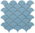 Fish Scale Matt Teal Blue Mosaic Tiles