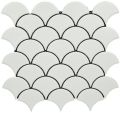 Fish Scale Matt White Mosaic Tiles