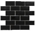 Rectangle Glossy Black Mosaic Tiles