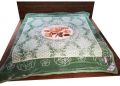 Green Nora polyester printed blankets
