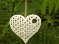 Sadaan Handicraft Iron White White heart shape decorative hanging christmas ornaments