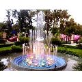 Polished Stainless Steel Round 220V Multicolor garden lighting fountain