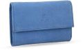 Leather WOMENS TRIFOLD WALLET BLUE