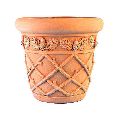 Round Brown Polished terracotta pots