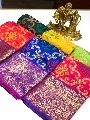 Banarasi Handloom Ikkat Weaving Soft Silk Saree