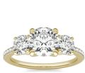 Radiant Polished SGI premium white moissanite diamond 18k yellow gold ring
