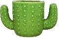 Handikart Green Ceramic Cactus Shaped Planter Vase for Plants Succulent Pot