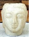 Handikart White Ceramic Big Lord Buddha Head Shaped Planter Succulent Pot