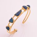 All Color Are Available Bangles Stone yellow gold plated adjustable brass bangle