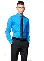 Blue & Black Cotton Plain Full Sleeves Mens Corporate Uniform
