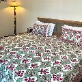 100 Cotton mughal poppy magenta green bedsheets