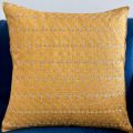 Multicolor Crosia Work Hand Painted Madhubani Sequin Work threads of life mustard set of 5 pcs cushion cover