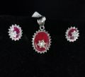 CZ Diamond Pendant Set