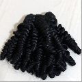 Human Hair Black machine weft kinky curly hair