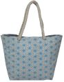 12 Oz Natural Canvas Floral Print Tote Bag With Hanging Zip Pocket