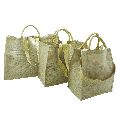 PP Laminated Jute Shopping Bag With Rope Shoulder Length Handle