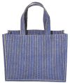 PP Laminated Natural Jute Tote Bag With One Color Striped Print