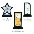 Acrylic and Wooden Golden Silver & Black Polished acrylic wooden trophies