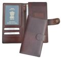 Rectengular Brown Plain leather cheque book holder