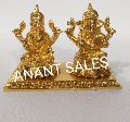 Brass Gold Plated Laxmi Ganesha Statue