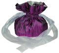 Crushed Polysilk Drawstring Bag With Inside Tissue Organza Lining