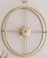 Gold round hanging wall clock