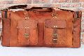 Handmade Leather Rectanglular Duffle Bag