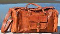 Handmade Leather Travel Duffle Bag
