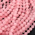 Pink rose quartz round gemstone beads