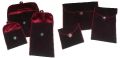 Velvet Jewelry Pouch With Crystal Button Closure