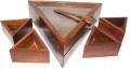wooden spice box   triangle shape