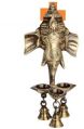 Brass Wall Hanging 3 Lamps Ganesha