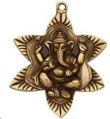 Lord Ganesha Star Brass Wall Hanging
